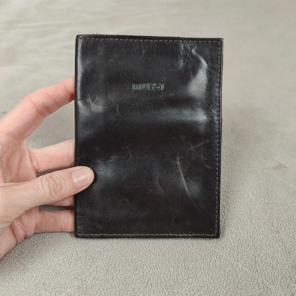 Shinola Detroit Mens Bifold Wallet Dark Brown Black American‎ Made Leather